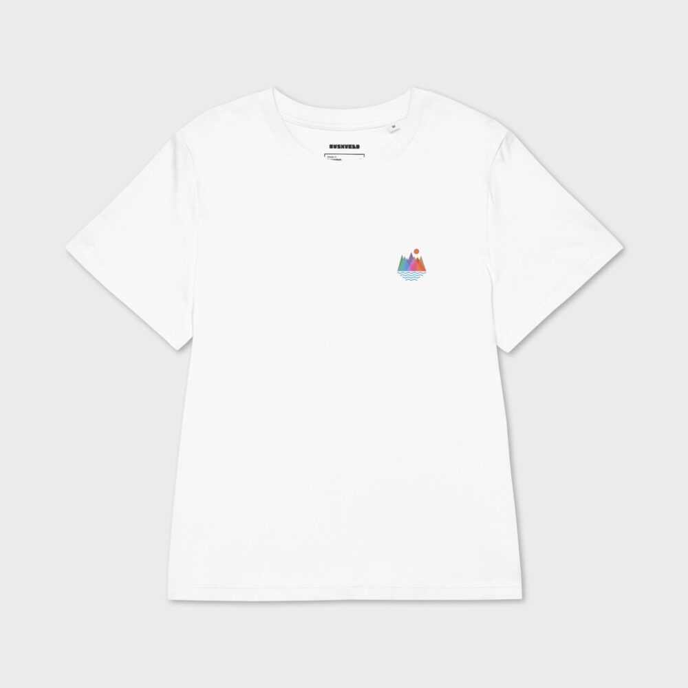 Womens organic ribbed neck t shirt white front 68bef0dc67aaf