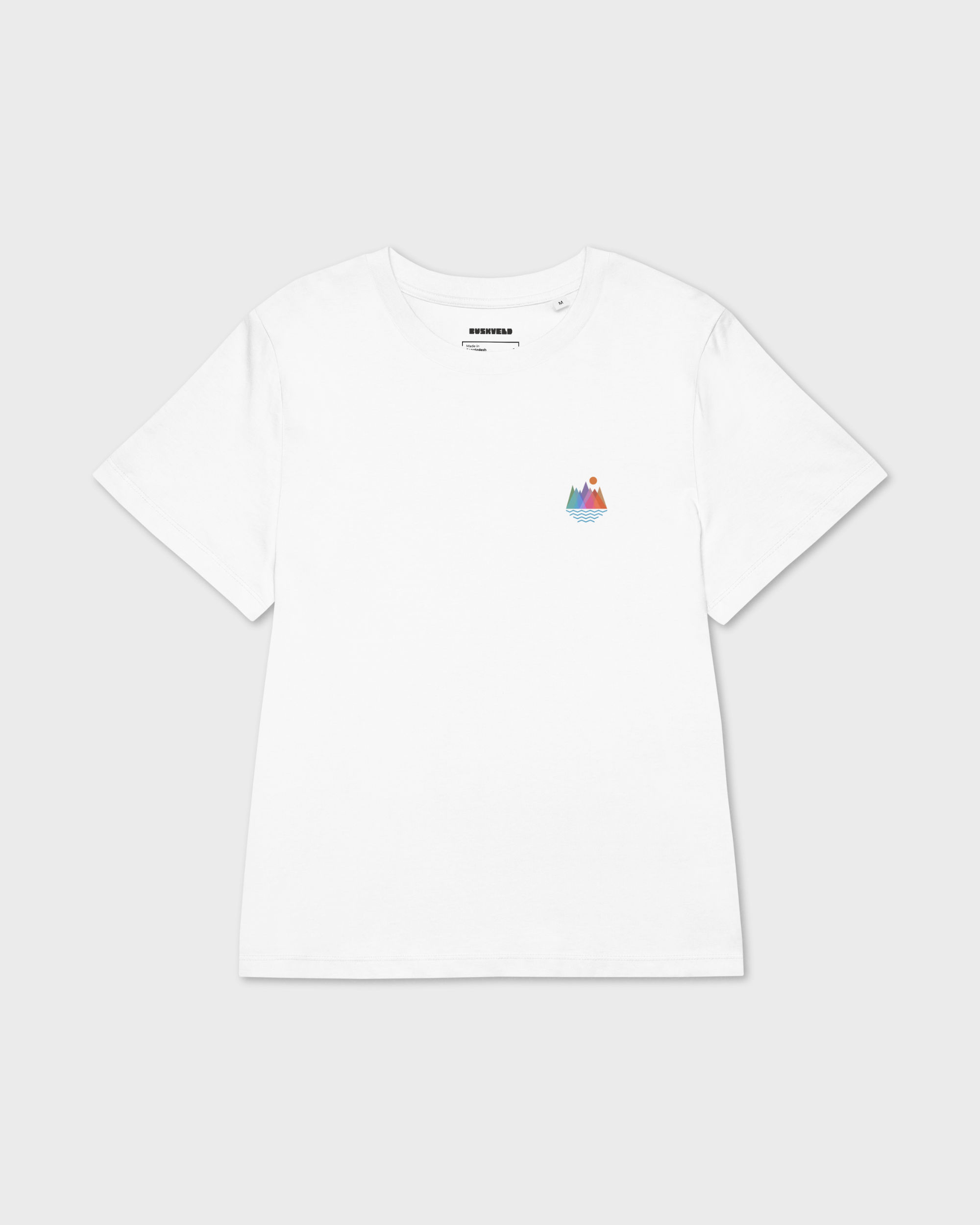 Womens organic ribbed neck t shirt white front 68bef0dc67aaf