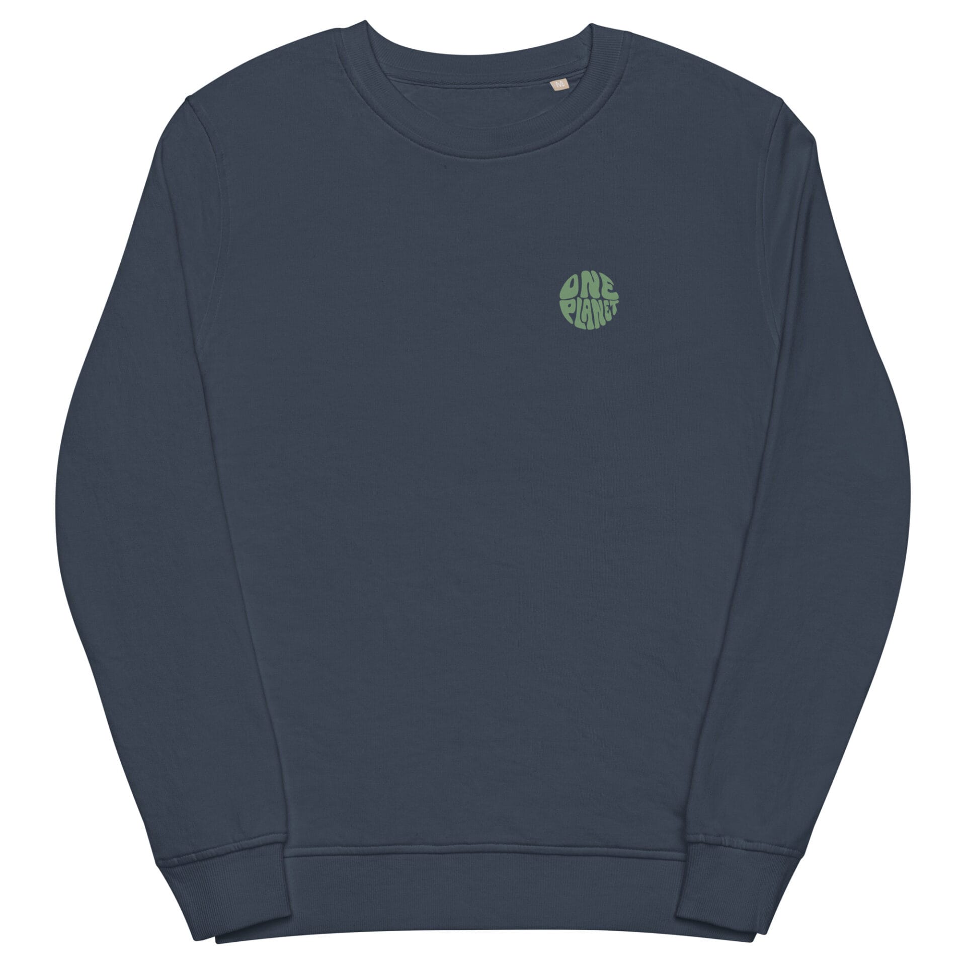 Unisex organic sweatshirt french navy front 6900e883148f8.jpg