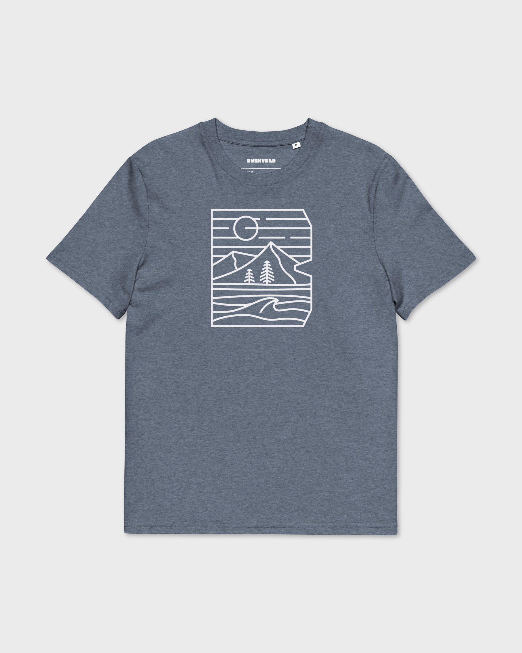 Unisex organic cotton t shirt dark heather blue front 695bb5de1c1d6