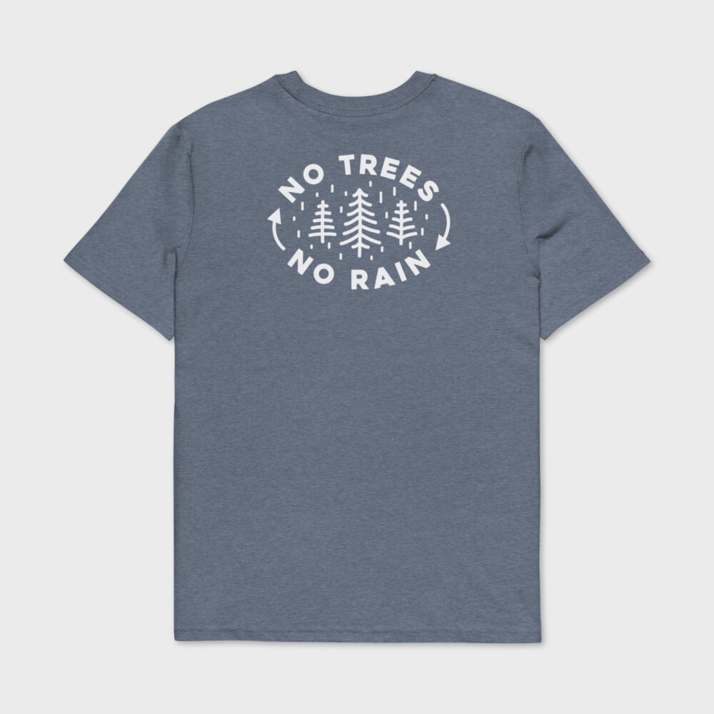 Unisex organic cotton t shirt dark heather blue back 699b312aa5117