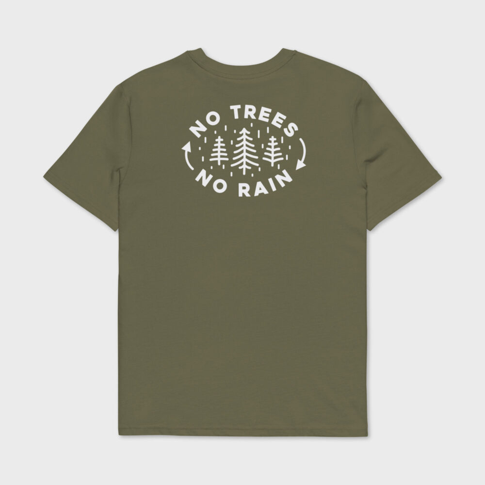 Unisex organic cotton t shirt khaki back 699b312aa51a5