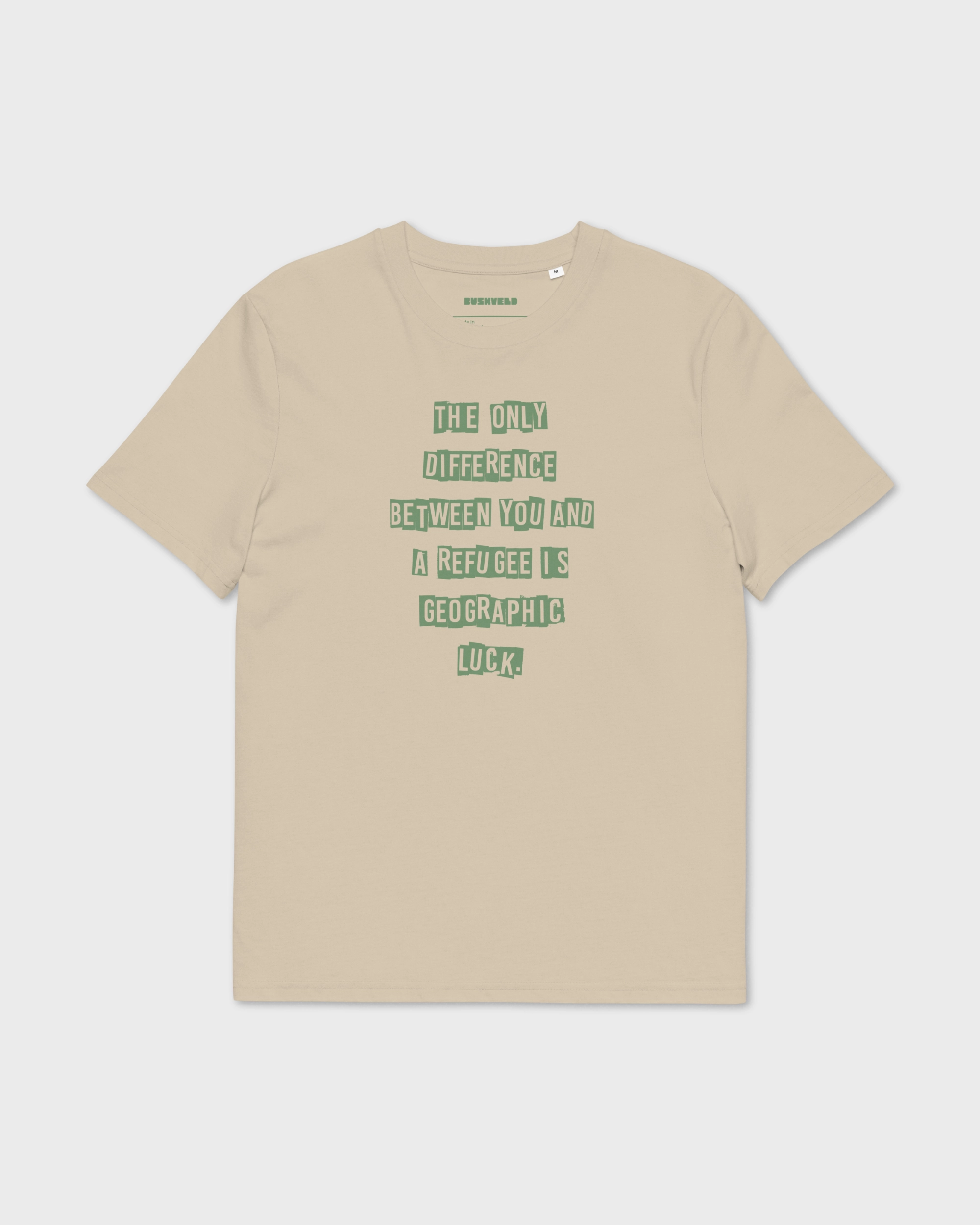 Geographic luck unisex organic cotton creator 2.0 t shirt desert dust front 6a64c046eb9ce