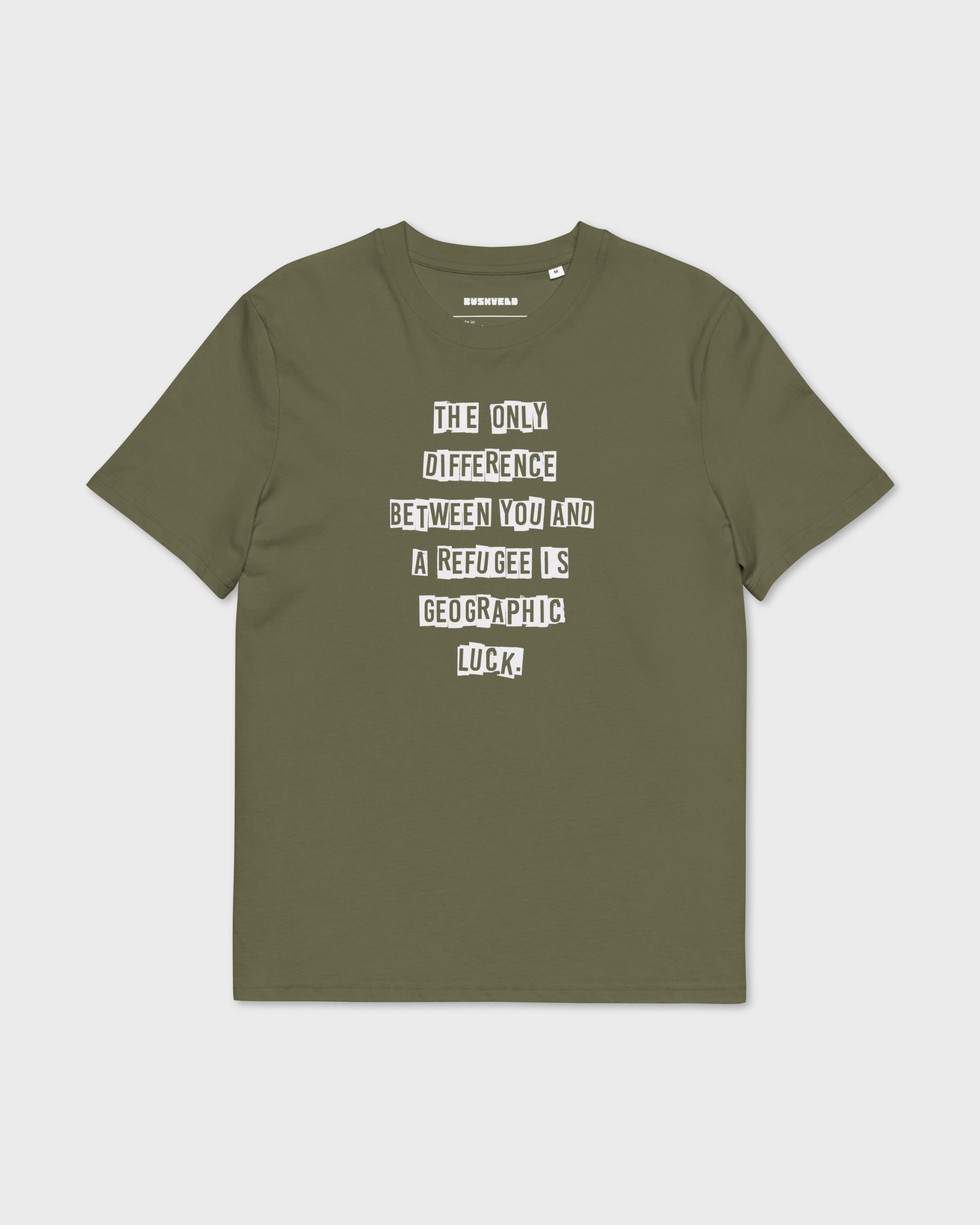 Geographic luck unisex organic cotton creator 2.0 t shirt khaki front 6a64bb203e817